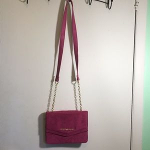 Hot pink long strapped purse